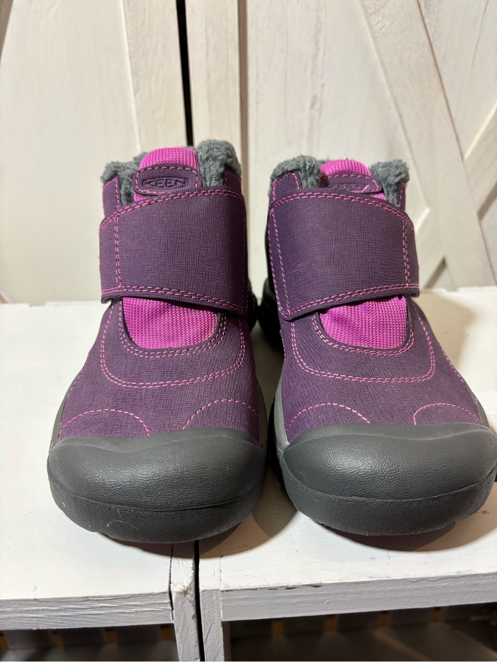 KEEN Kids Purple Boots with Pink Accents